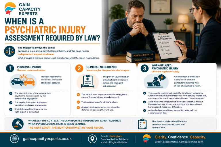 When Is a Psychiatric Injury Assessment Required by Law
